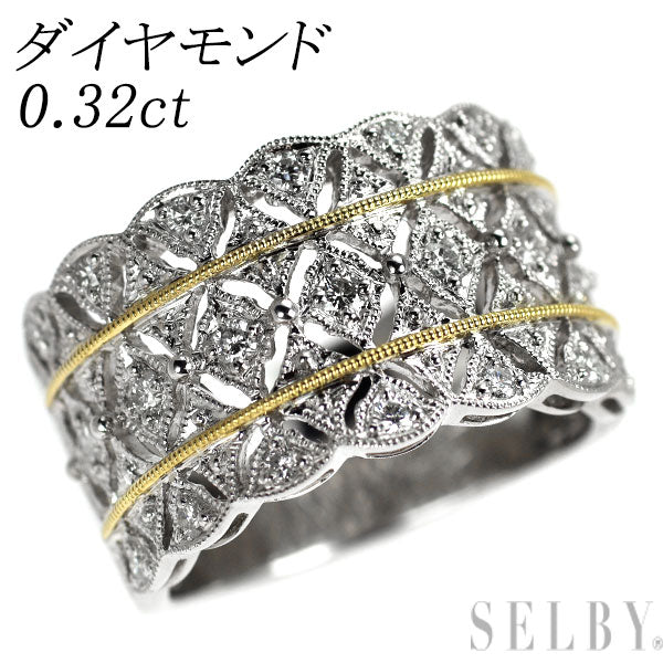 K18YG/WG ダイヤモンド リング 0.32ct