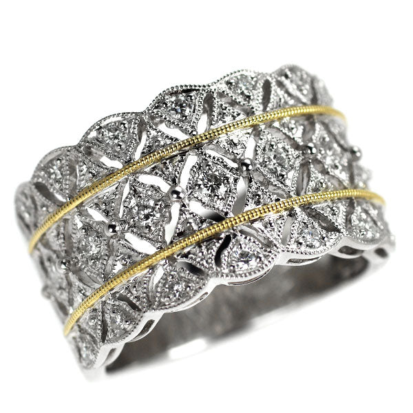 K18YG/WG ダイヤモンド リング 0.32ct
