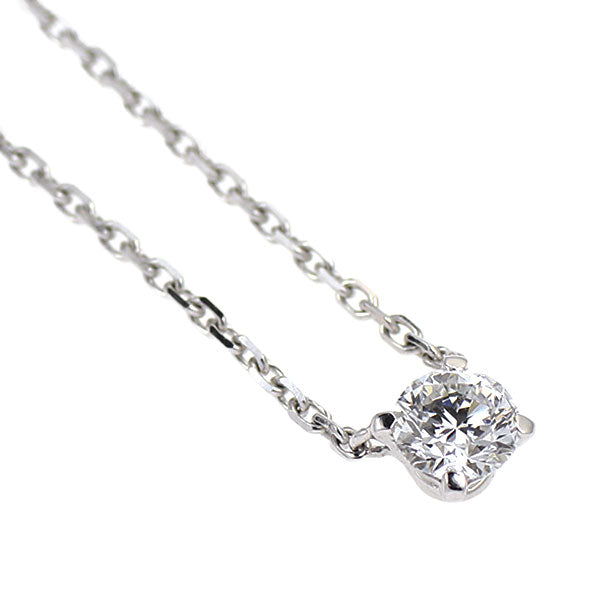カルティエ K18WG ダイヤモンド ペンダントネックレス 0.21ct E IF 3EX ソリテール 1895