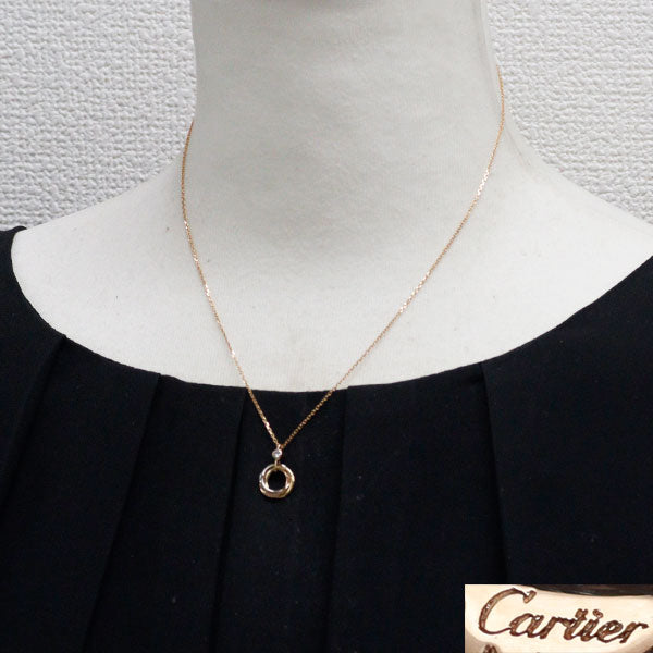 カルティエ K18YG/WG/PG ダイヤモンド ペンダントネックレス ベビートリニティ