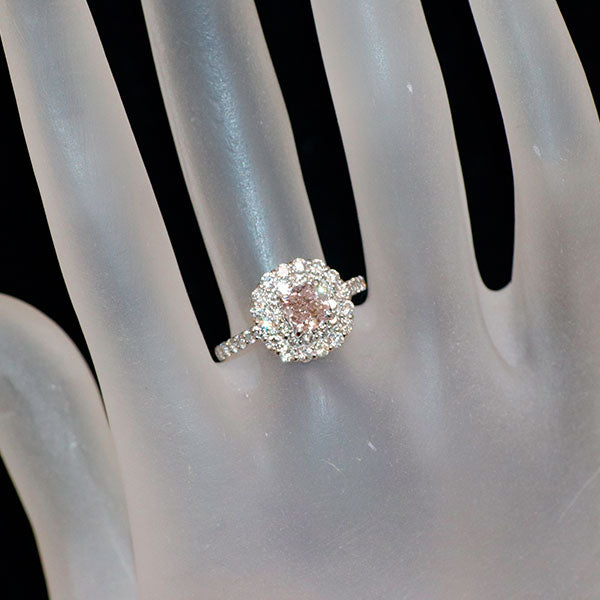 Pt950 天然ピンク ダイヤモンド リング 1.012ct FLBP I1 D0.89ct