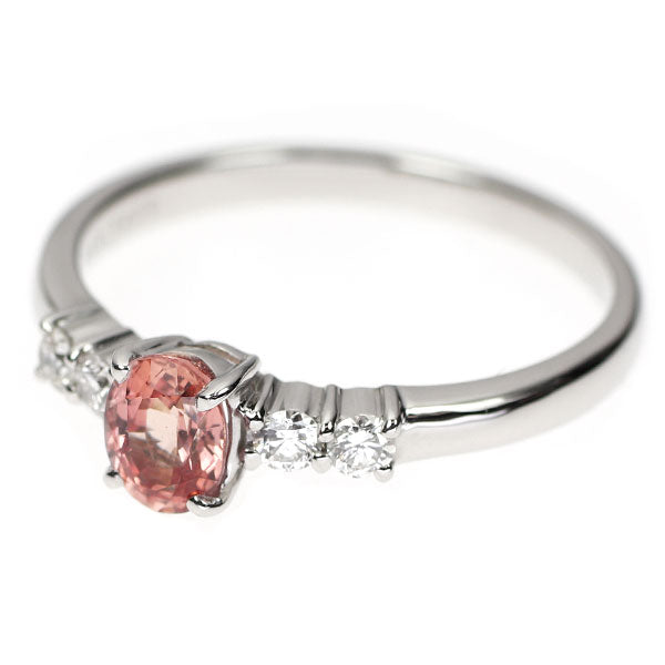 希少 Pt900 パパラチア サファイア ダイヤモンド リング 0.573ct D0.14ct