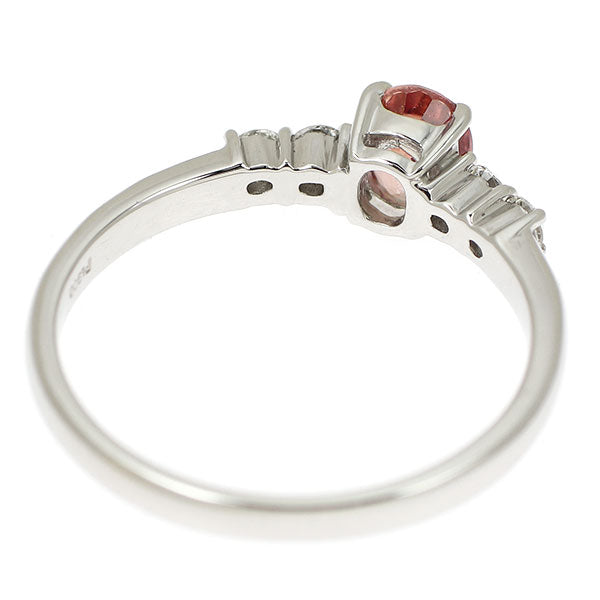 希少 Pt900 パパラチア サファイア ダイヤモンド リング 0.573ct D0.14ct