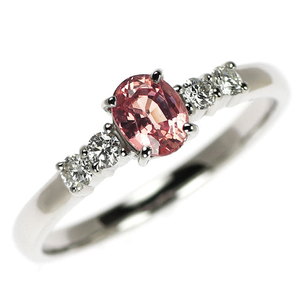 希少 Pt900 パパラチア サファイア ダイヤモンド リング 0.573ct D0.14ct