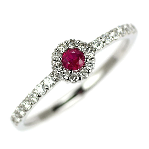 Pt900 ルビー ダイヤモンド リング 0.10ct D0.25ct