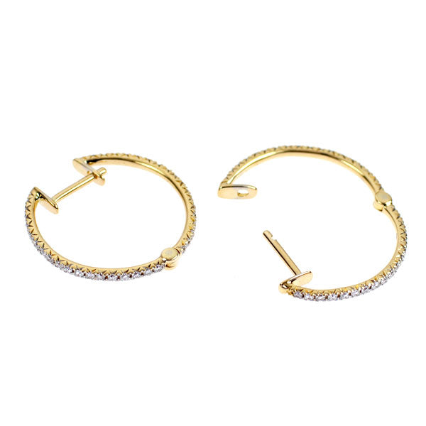 K18YG/ WG ダイヤモンド ピアス フープ