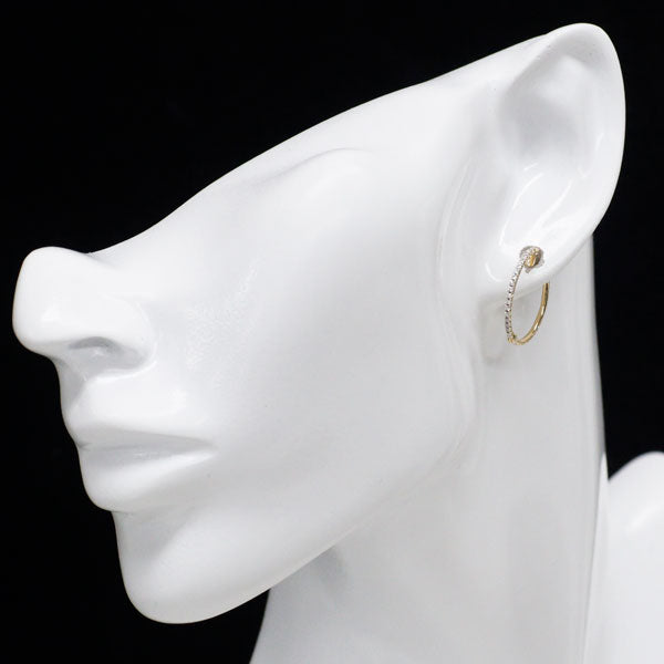 K18YG/ WG ダイヤモンド ピアス フープ