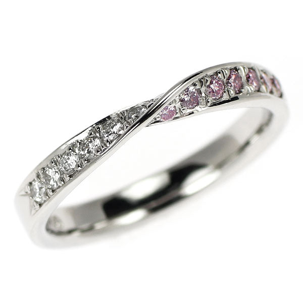 希少 Pt900 天然ピンク/カラーレス ダイヤモンド リング 0.22ct
