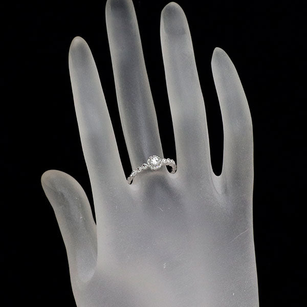 K18WG ローズカット ダイヤモンド リング 0.15ct D0.21ct