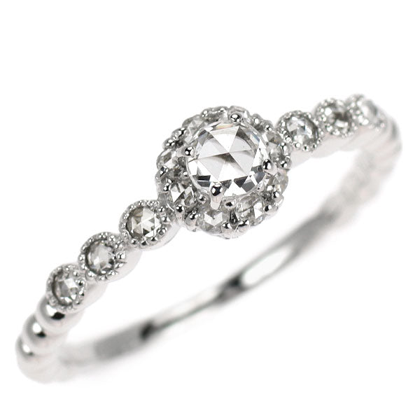 K18WG ローズカット ダイヤモンド リング 0.15ct D0.21ct