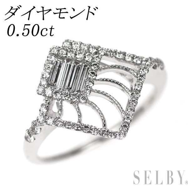 K18WG ダイヤモンド リング 0.50ct