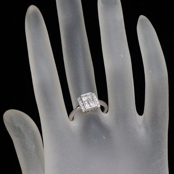 希少 Pt900 天然ピンク/ カラーレス ダイヤモンド リング 0.011ct D0.77ct