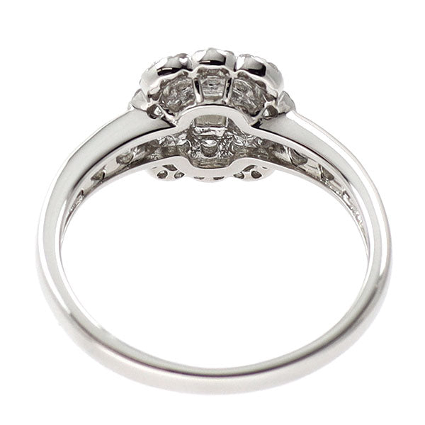 Pt900 エメラルドカット ダイヤモンド リング 0.152ct D0.48ct