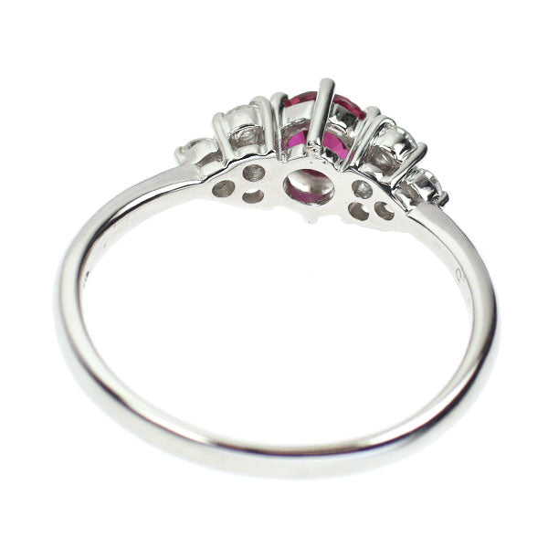 Pt900 ルビー ダイヤモンド リング 0.38ct D0.15ct