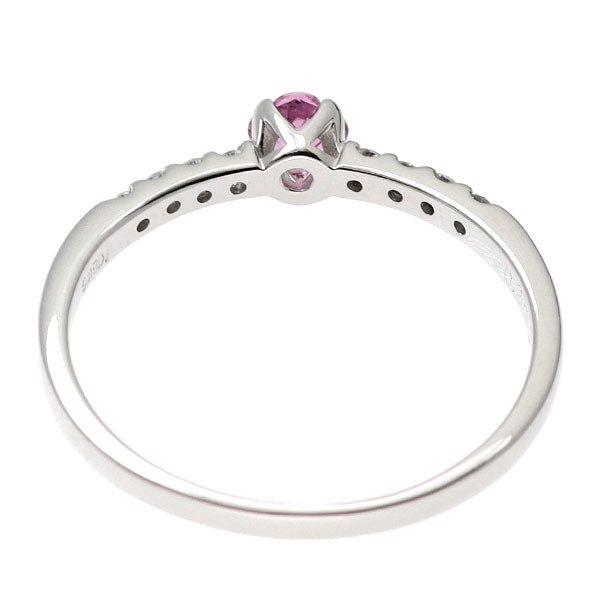 K18WG ピンクサファイア ダイヤモンド リング 0.26ct D0.13ct