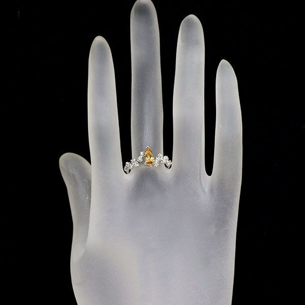K18WG インペリアルトパーズ ダイヤモンド リング 0.72ct D0.17ct