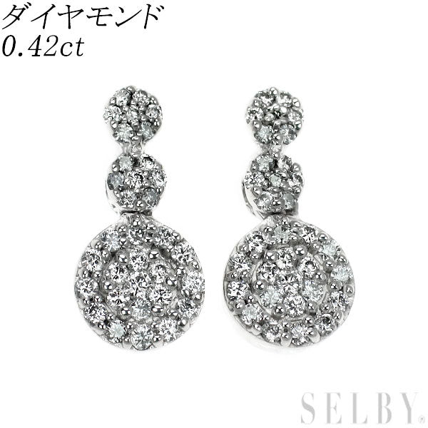 K18WG ダイヤモンド ピアス 0.42ct