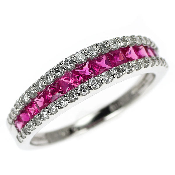 Pt900 ルビー ダイヤモンド リング 0.80ct D0.32ct