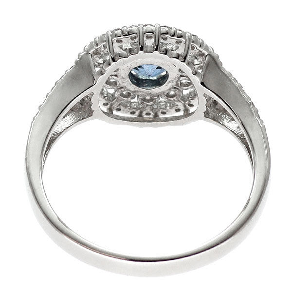 Pt900 アクアマリン ダイヤモンド リング 0.32ct 0.44ct