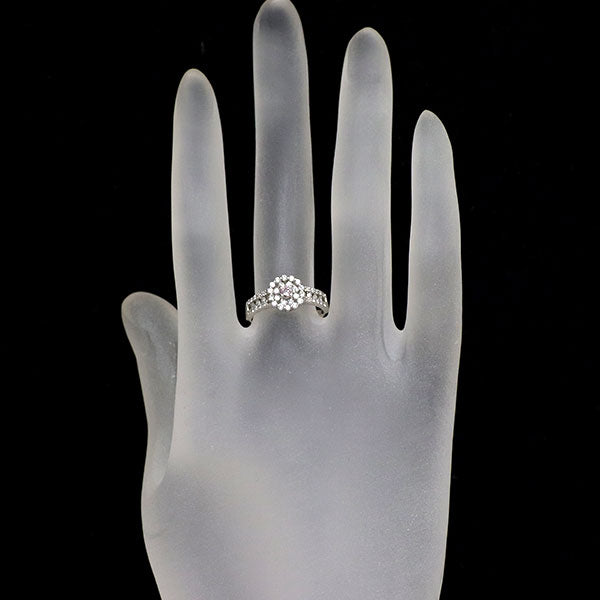 希少 Pt900 天然ピンクダイヤモンド リング 0.068ct D0.40ct