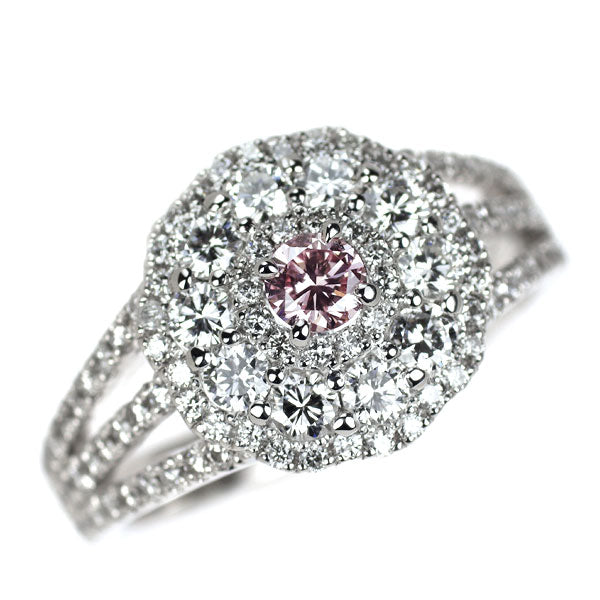 Pt900 天然ピンクダイヤモンド リング 0.175ct FP VS1 D1.067ct