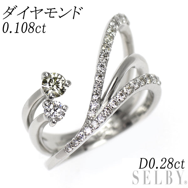 Pt900 ダイヤモンド リング 0.108ct D0.28ct