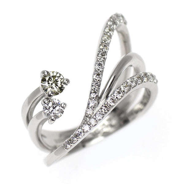 Pt900 ダイヤモンド リング 0.108ct D0.28ct