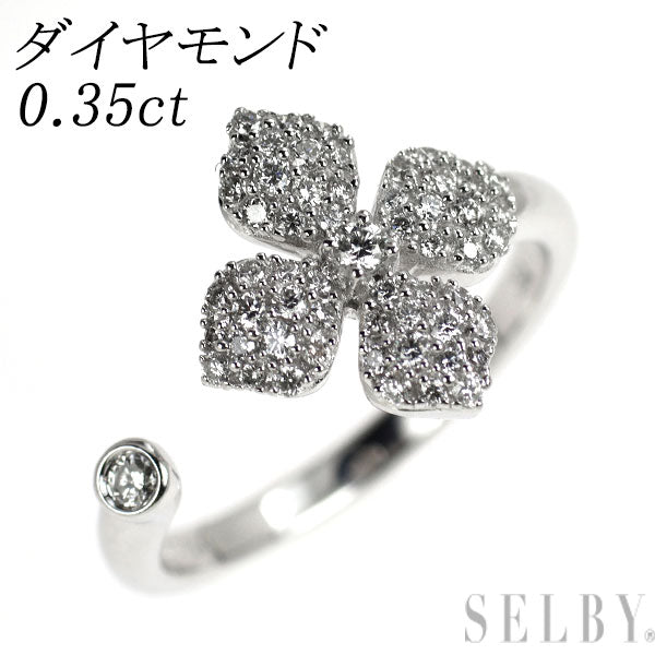 K18WG ダイヤモンド リング 0.35ct