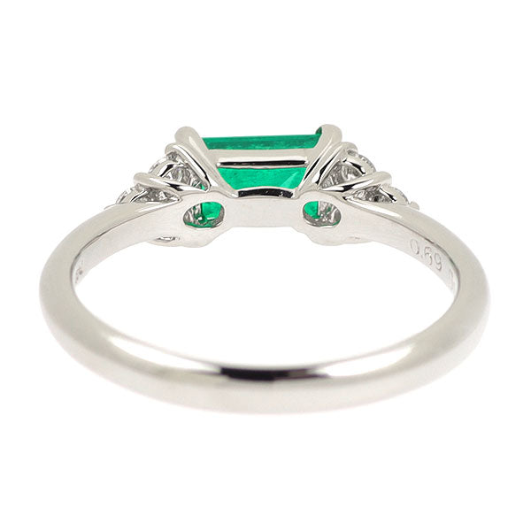 Pt900 エメラルド ダイヤモンド リング 0.69ct D0.16ct