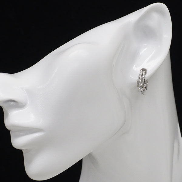 K18WG ダイヤモンド フープ ピアス 0.56ct スイング