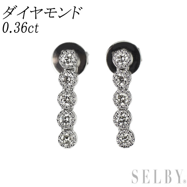 K18WG ダイヤモンド ピアス 0.36ct
