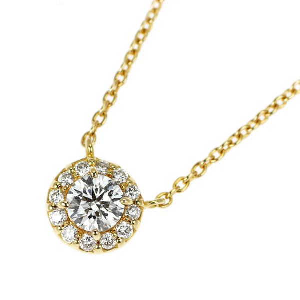 K18YG ダイヤモンド ペンダントネックレス 0.158ct I SI2 EX D0.05ct