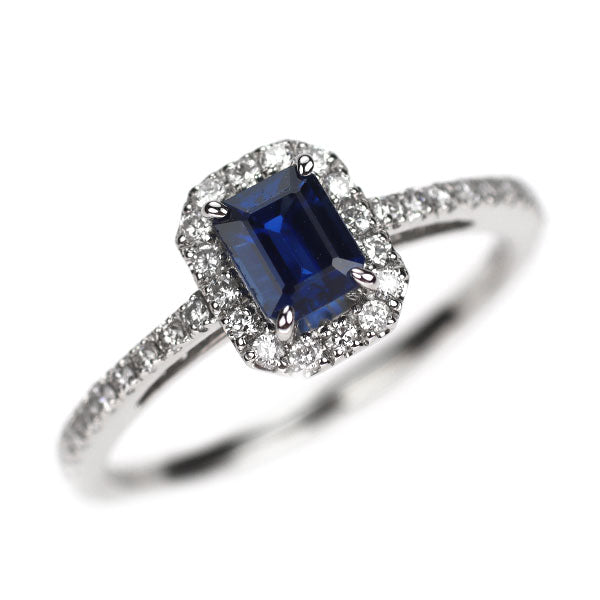 Pt900 サファイア ダイヤモンド リング 0.55ct D0.23ct