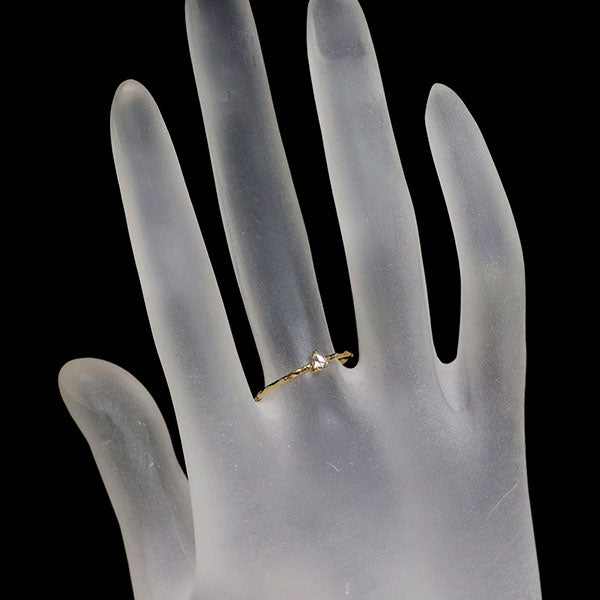 K18YG ペアシェイプローズカット ダイヤモンド リング 0.06ct