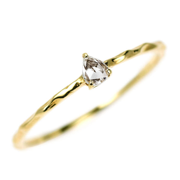 K18YG ペアシェイプローズカット ダイヤモンド リング 0.06ct