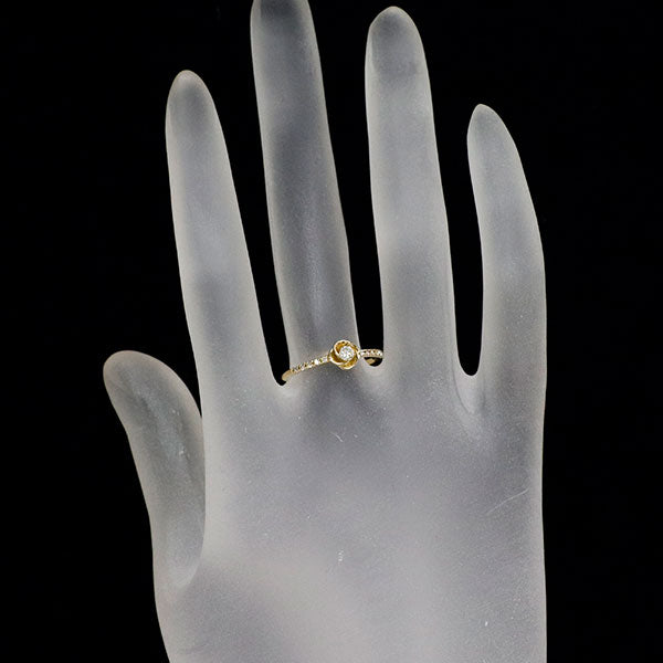 K18YG ダイヤモンド リング 0.14ct フラワー