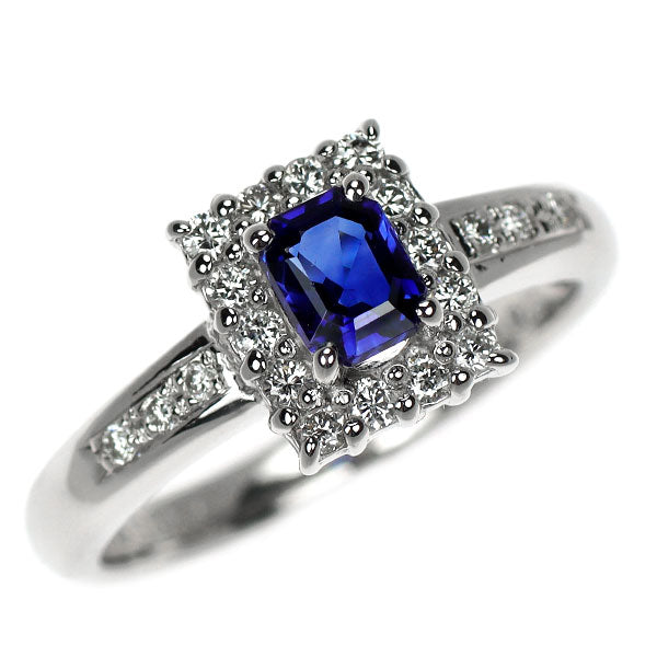 Pt900 サファイア ダイヤモンド リング 0.51ct D0.23ct