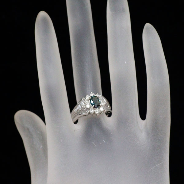 希少 Pt900 アレキサンドライト ダイヤモンド リング 0.81ct D1.20ct
