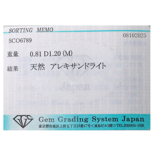 希少 Pt900 アレキサンドライト ダイヤモンド リング 0.81ct D1.20ct