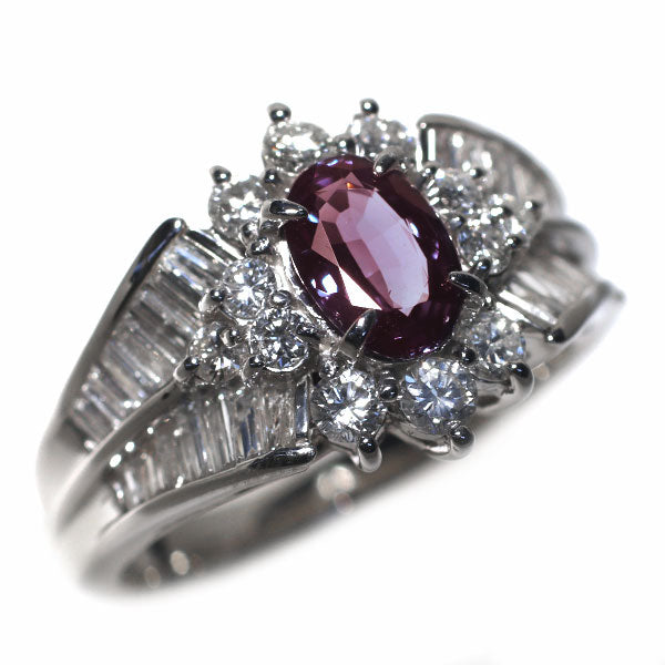 希少 Pt900 アレキサンドライト ダイヤモンド リング 0.81ct D1.20ct