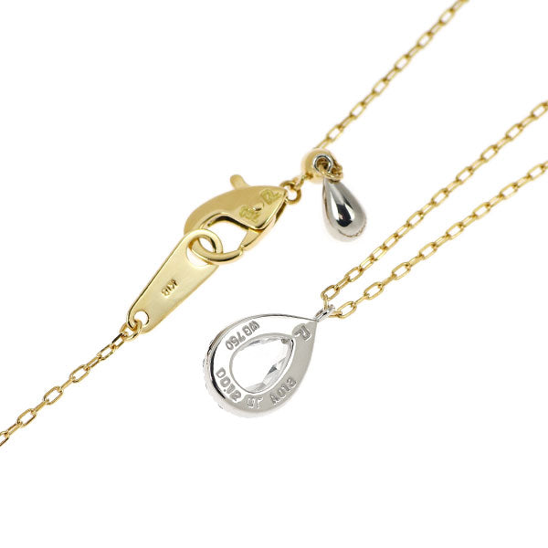 ポーラ K18YG/WG ローズカット ロッククリスタル ダイヤモンド ペンダントネックレス D0.12ct