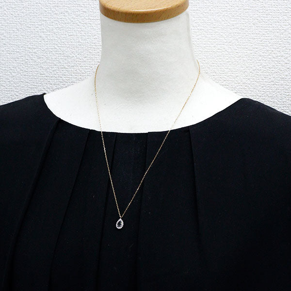 ポーラ K18YG/WG ローズカット ロッククリスタル ダイヤモンド ペンダントネックレス D0.12ct