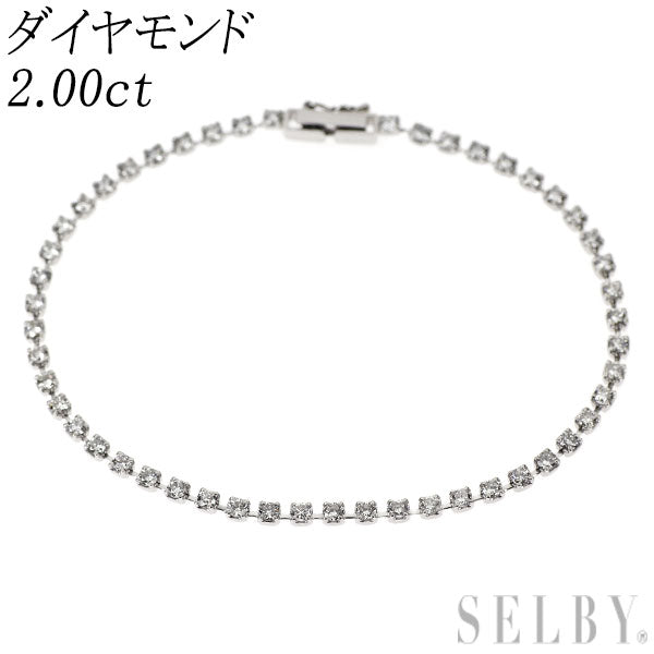 Pt850 ダイヤモンド ブレスレット 2.00ct テニス