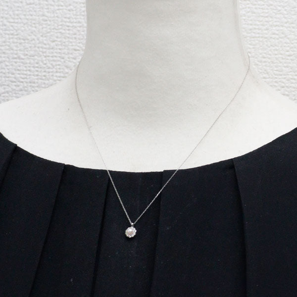 Pt950/ Pt850 ベビーアコヤパール ダイヤモンド ペンダントネックレス 径約3.3mm D0.10ct