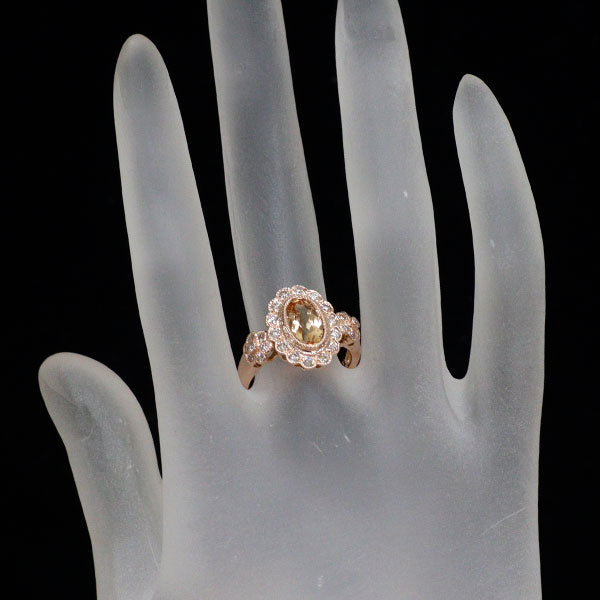 K18PG インペリアルトパーズ ダイヤモンド リング 1.71ct D0.54ct