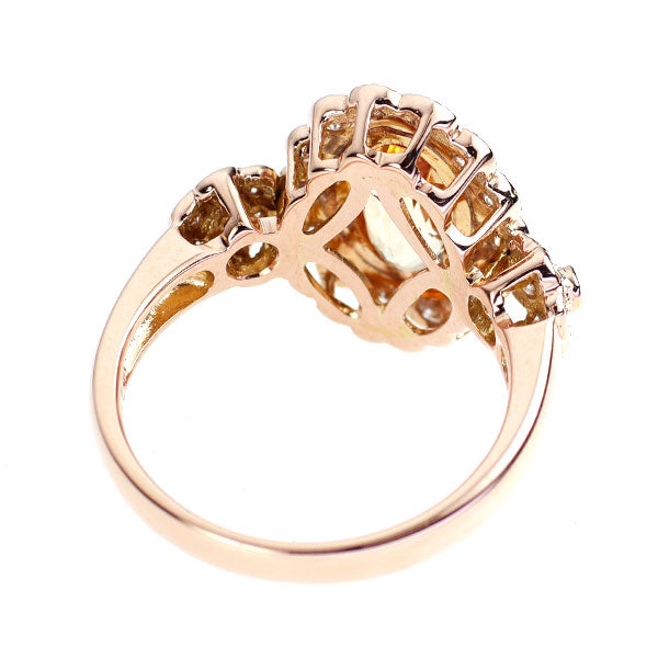 K18PG インペリアルトパーズ ダイヤモンド リング 1.71ct D0.54ct