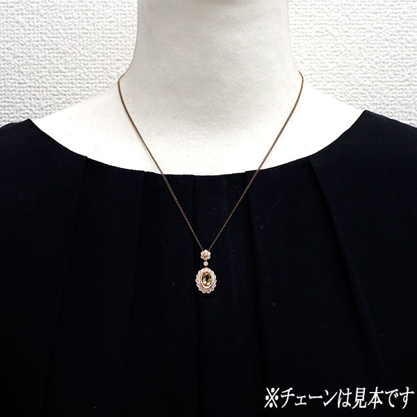 K18PG インペリアルトパーズ ダイヤモンド ペンダントトップ 1.61ct D0.34ct