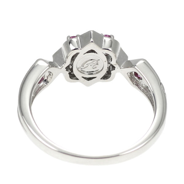 希少 K18WG アレキサンドライト ピンクサファイア ダイヤモンド リング 0.05ct PS0.15ct D0.05ct