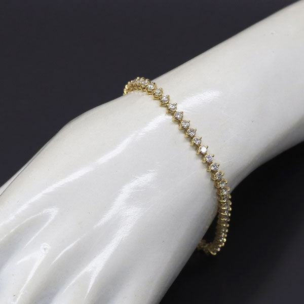 K18YG ダイヤモンド テニス ブレスレット 3.41ct