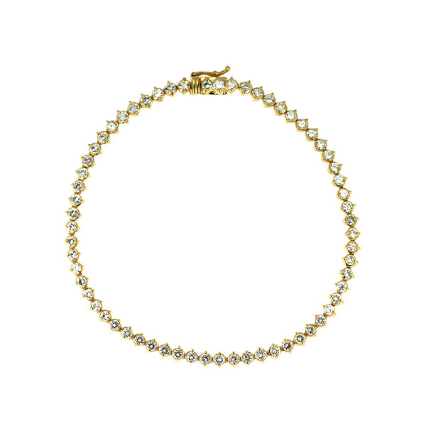 K18YG ダイヤモンド テニス ブレスレット 3.41ct